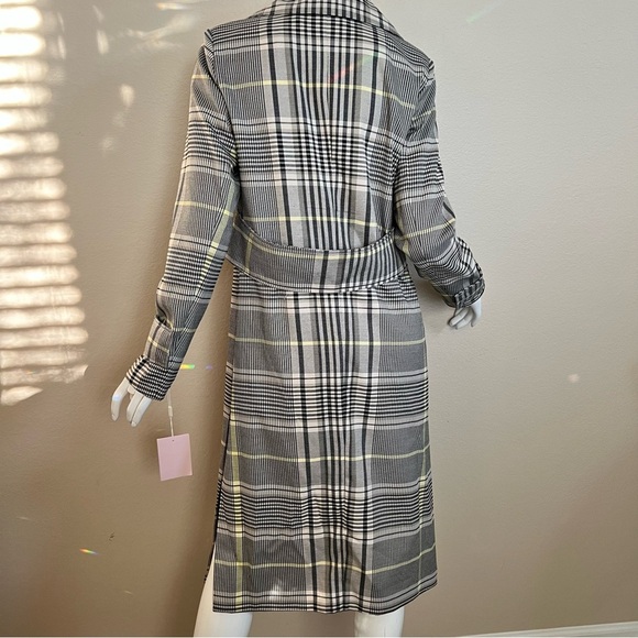 Avec Les Filles Black/ White/ Yellow Plaid Coat - Picture 10 of 12